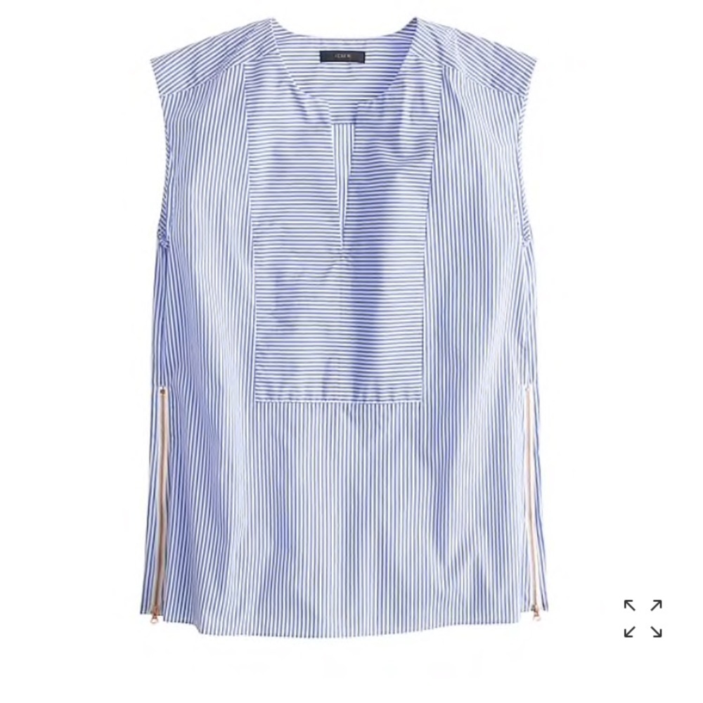 J Crew Sleeveless Side-Zip Top in Stripe